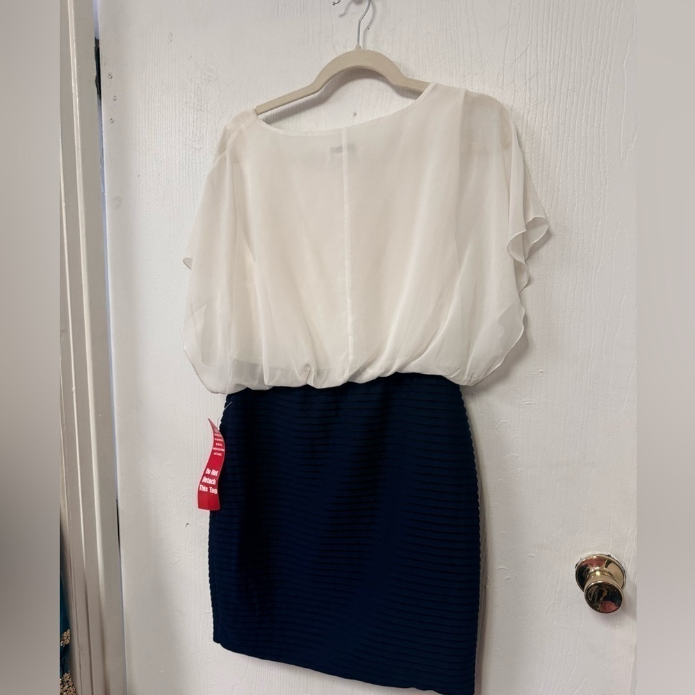 Enfocus Studio Navy Blue & White Dress NWT - Picture 2 of 5